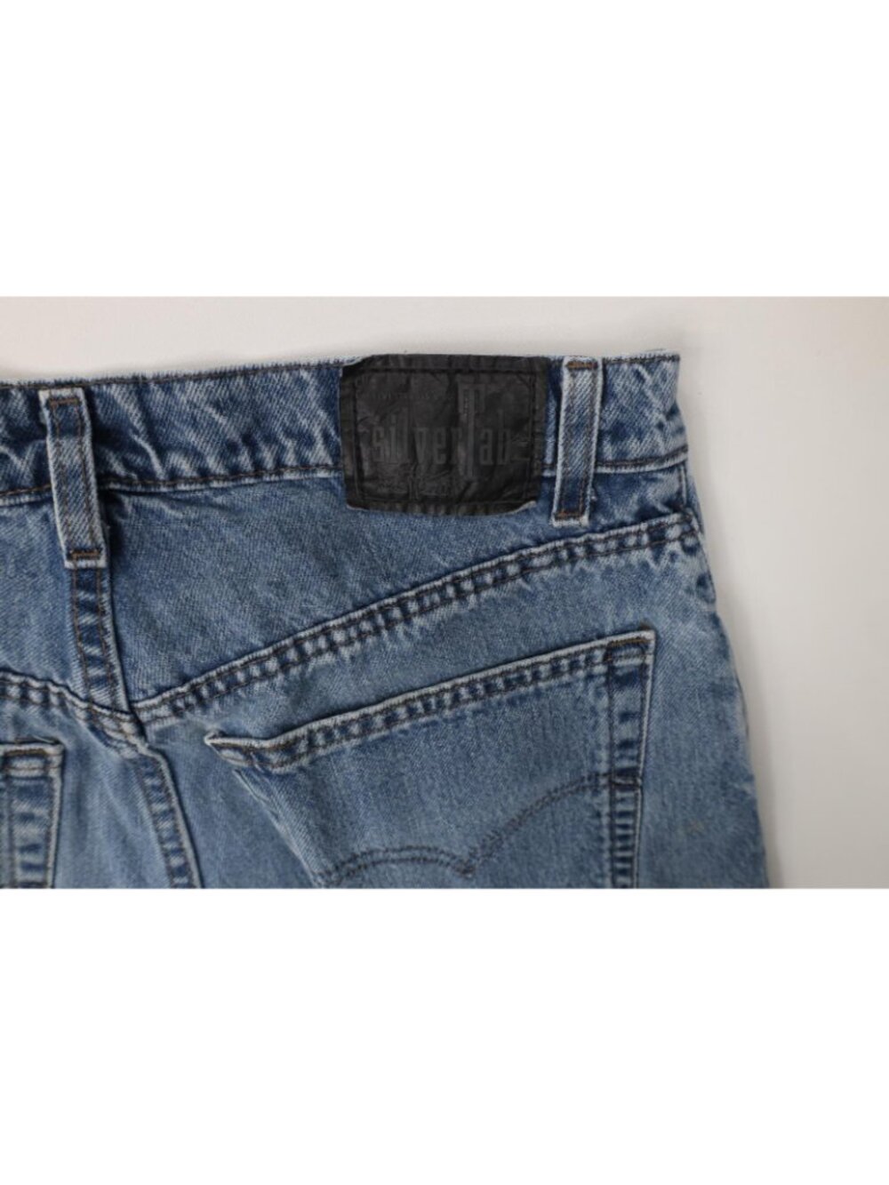 Vintage 90s Levis Silvertab Mens 33x32 Faded Baggy Fit Denim Jeans Blue USA - Picture 13 of 14